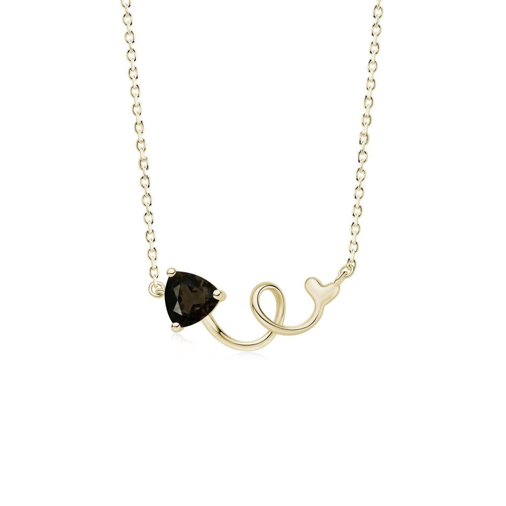 Minimalist Twisted Trillion Cut London Blue Topaz Necklace - LUO Jewelry #gemstone_Smoky Quartz