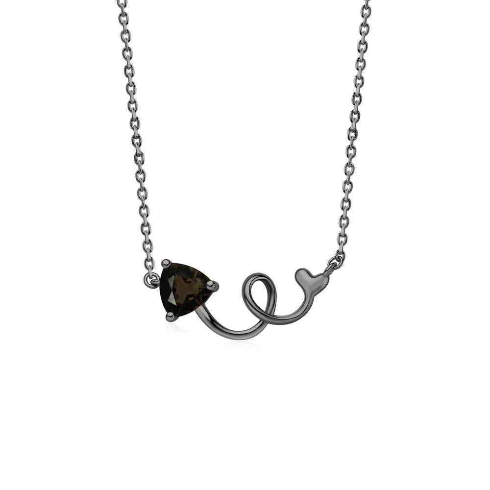 Minimalist Twisted Trillion Cut London Blue Topaz Necklace - LUO Jewelry #gemstone_Smoky Quartz