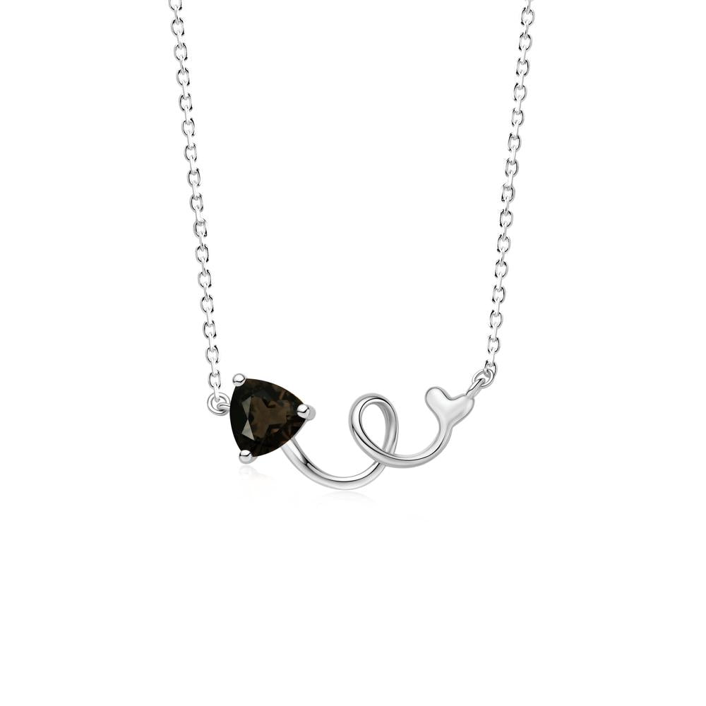 Minimalist Twisted Trillion Cut London Blue Topaz Necklace - LUO Jewelry #gemstone_Smoky Quartz