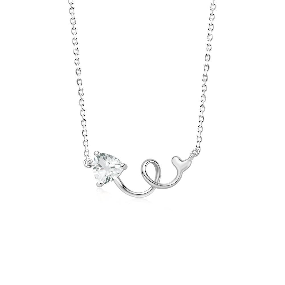 Minimalist Twisted Trillion Cut London Blue Topaz Necklace - LUO Jewelry #gemstone_White Topaz