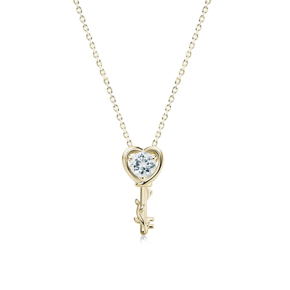 Key Lemon Quartz Leaf Necklace for Women - LUO Jewelry #gemstone_Aquamarine