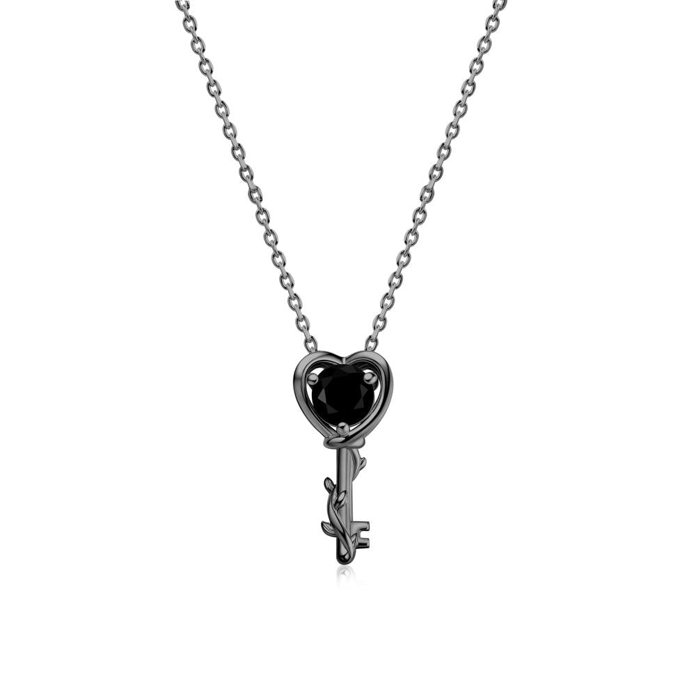 Key Lemon Quartz Leaf Necklace for Women - LUO Jewelry #gemstone_Black Spinel