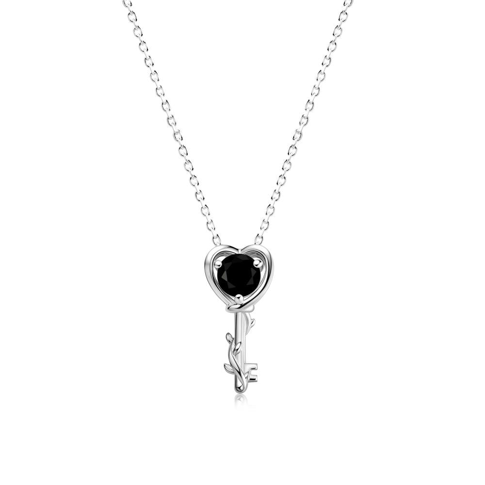 Key Lemon Quartz Leaf Necklace for Women - LUO Jewelry #gemstone_Black Spinel