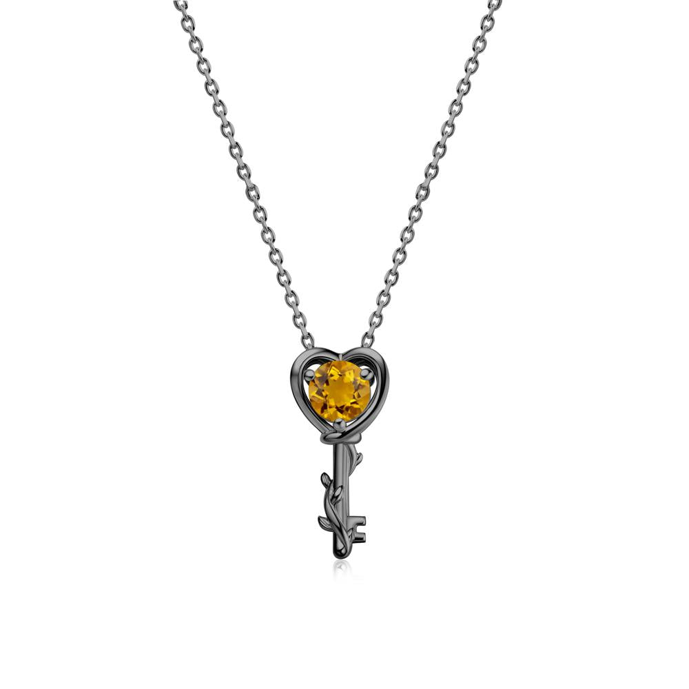 Key Lemon Quartz Leaf Necklace for Women - LUO Jewelry #gemstone_Citrine