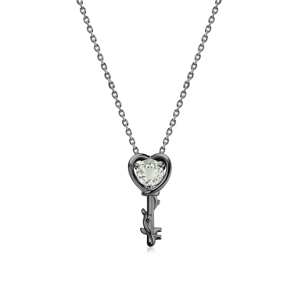 Key Lemon Quartz Leaf Necklace for Women - LUO Jewelry #gemstone_Green Amethyst