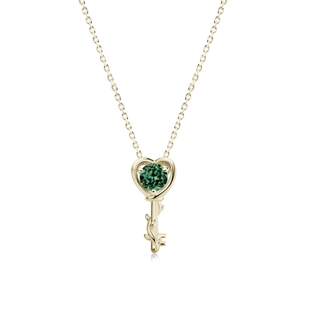 Key Lemon Quartz Leaf Necklace for Women - LUO Jewelry #gemstone_Green Sapphire