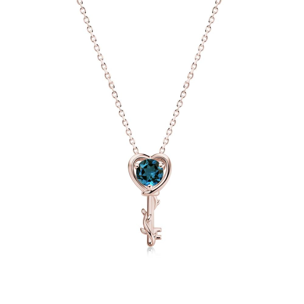 Key Lemon Quartz Leaf Necklace for Women - LUO Jewelry #gemstone_London Blue Topaz