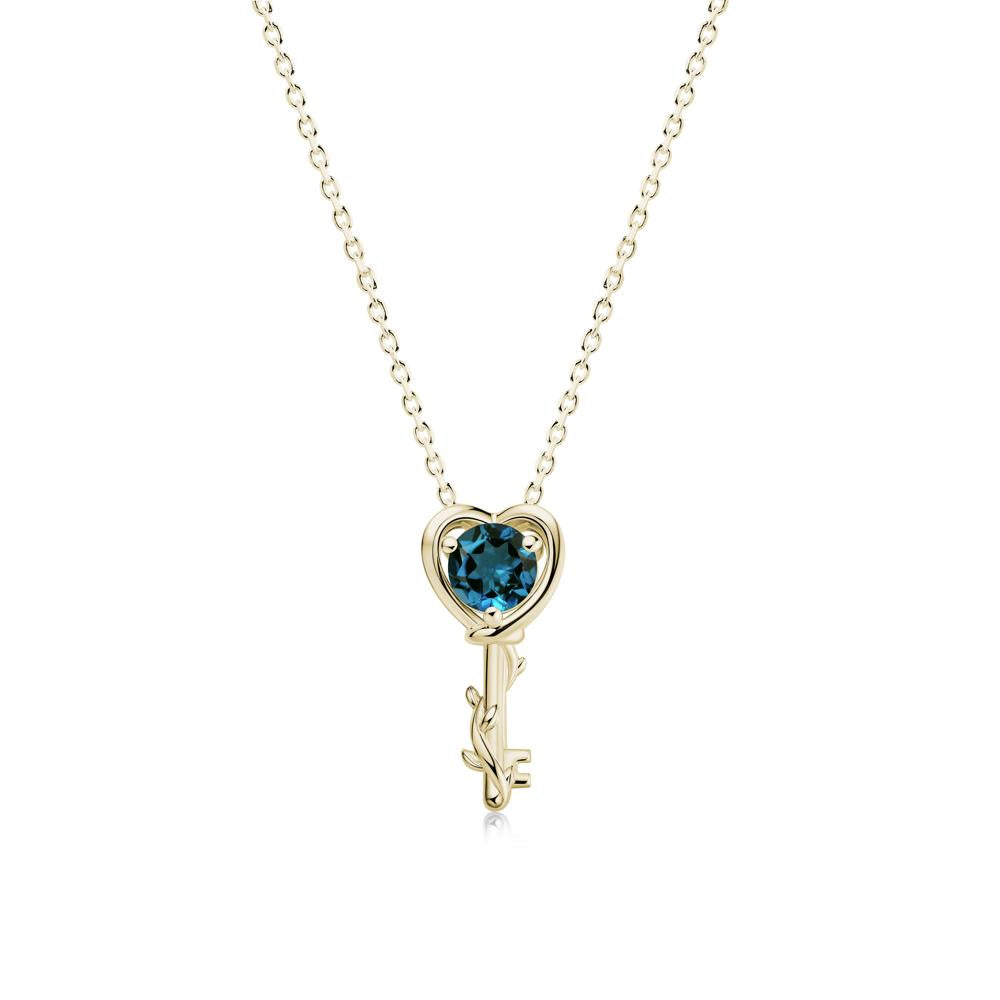Key Lemon Quartz Leaf Necklace for Women - LUO Jewelry #gemstone_London Blue Topaz