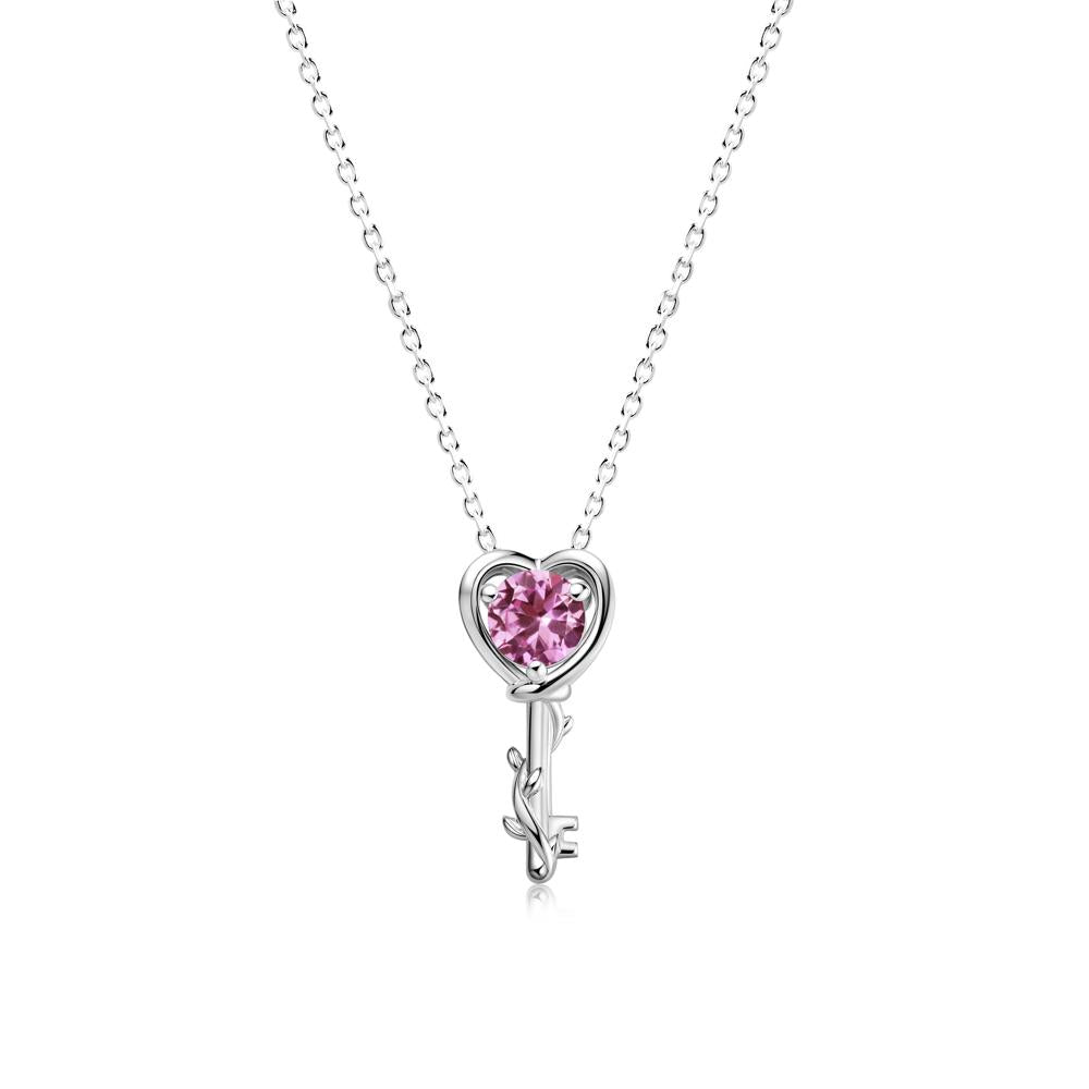 Key Lemon Quartz Leaf Necklace for Women - LUO Jewelry #gemstone_Pink Sapphire
