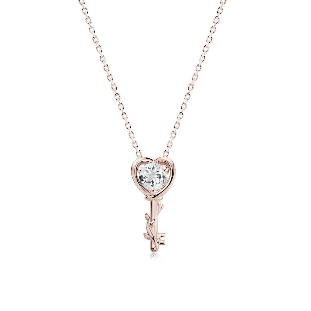 Key Lemon Quartz Leaf Necklace for Women - LUO Jewelry #gemstone_White Topaz