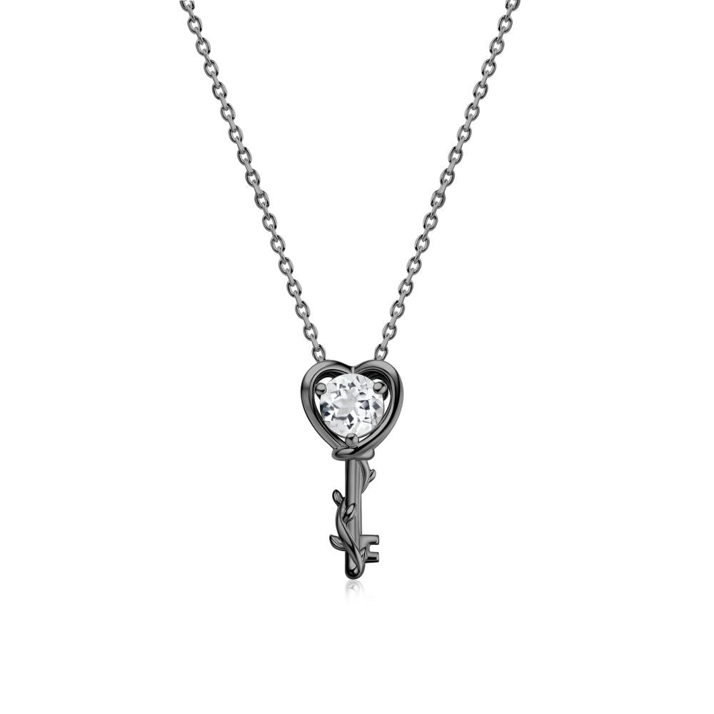Key Lemon Quartz Leaf Necklace for Women - LUO Jewelry #gemstone_White Topaz
