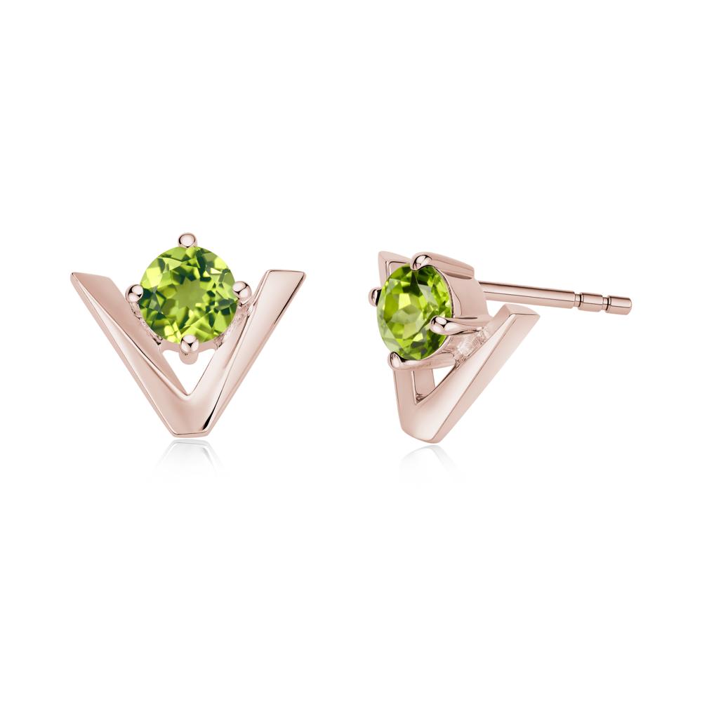 Minimalist V Shaped Amethyst Stud Earrings - LUO Jewelry #gemstone_Peridot