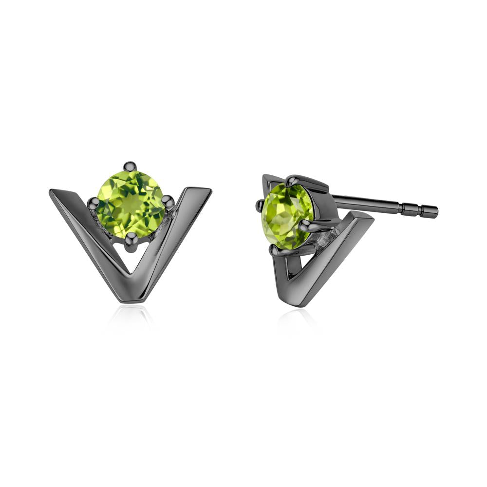 Minimalist V Shaped Amethyst Stud Earrings - LUO Jewelry #gemstone_Peridot