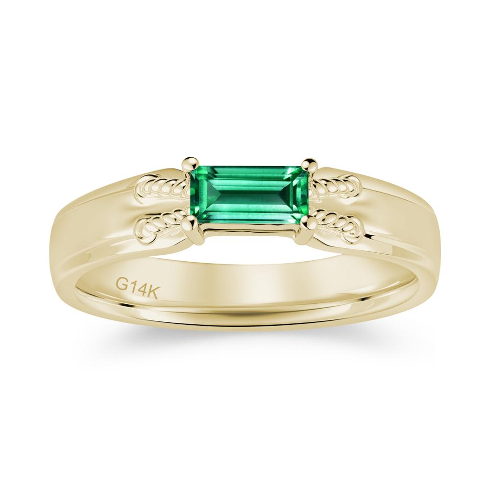 Vintage East West Baguette Cut London Blue Topaz Ring - LUO Jewelry #gemstone_Emerald