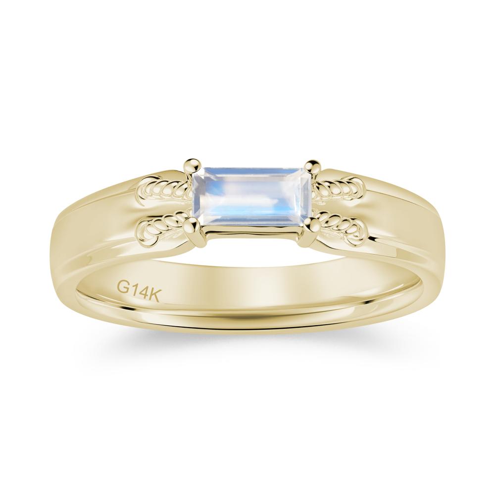 Vintage East West Baguette Cut London Blue Topaz Ring - LUO Jewelry #gemstone_Moonstone