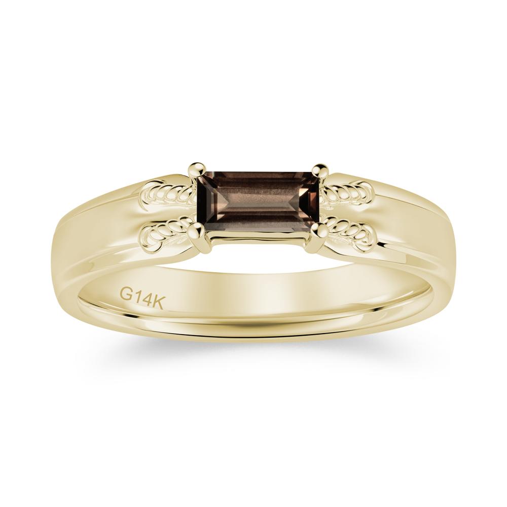 Vintage East West Baguette Cut London Blue Topaz Ring - LUO Jewelry #gemstone_Smoky Quartz