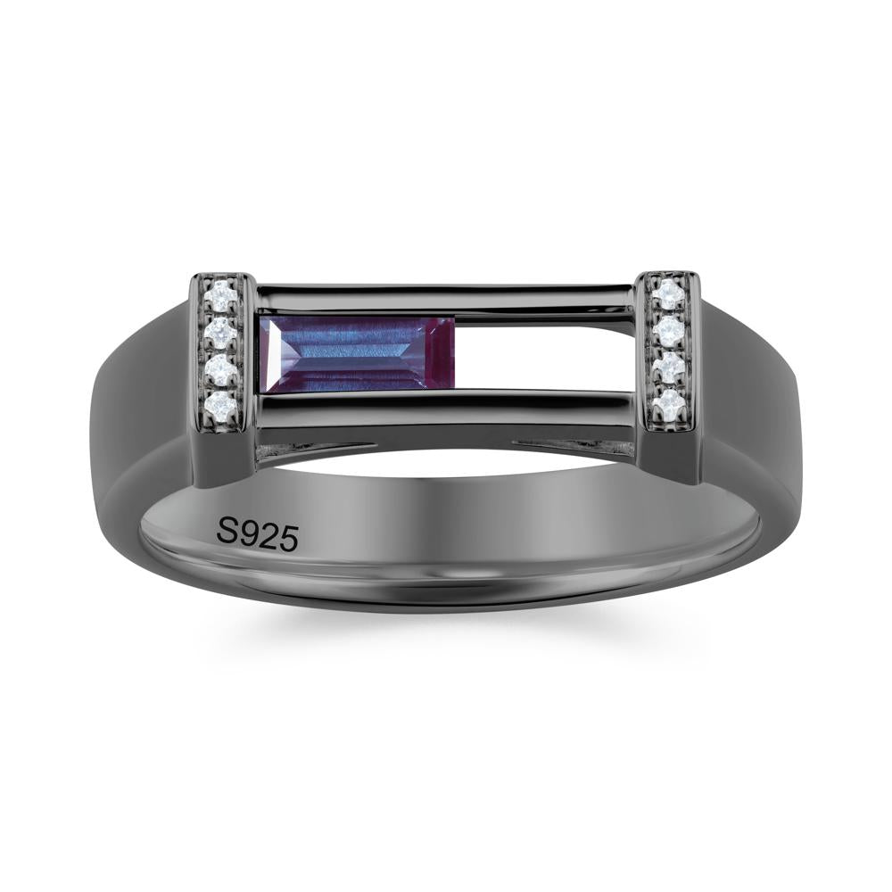 Movable Baguette Cut Petite Alexandrite Ring - LUO Jewelry #gemstone_Alexandrite