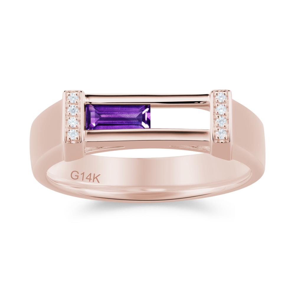 Movable Baguette Cut Petite Alexandrite Ring - LUO Jewelry #gemstone_Amethyst
