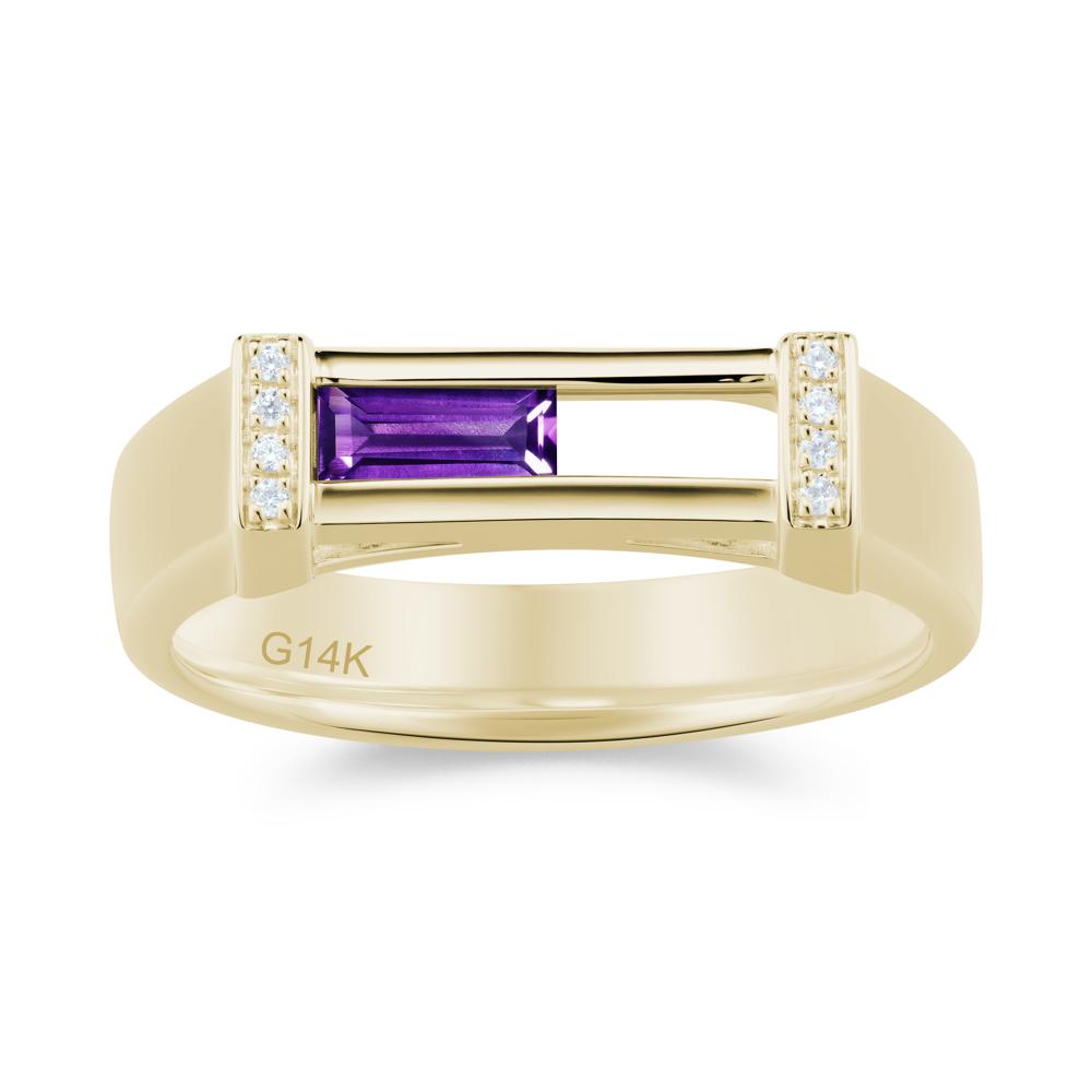 Movable Baguette Cut Petite Alexandrite Ring - LUO Jewelry #gemstone_Amethyst