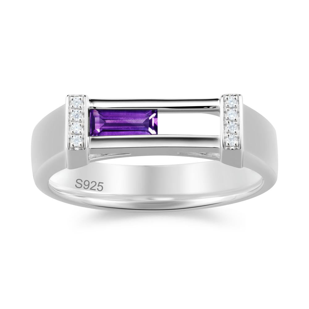 Movable Baguette Cut Petite Alexandrite Ring - LUO Jewelry #gemstone_Amethyst