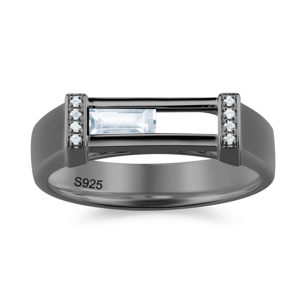 Movable Baguette Cut Petite Alexandrite Ring - LUO Jewelry #gemstone_Aquamarine