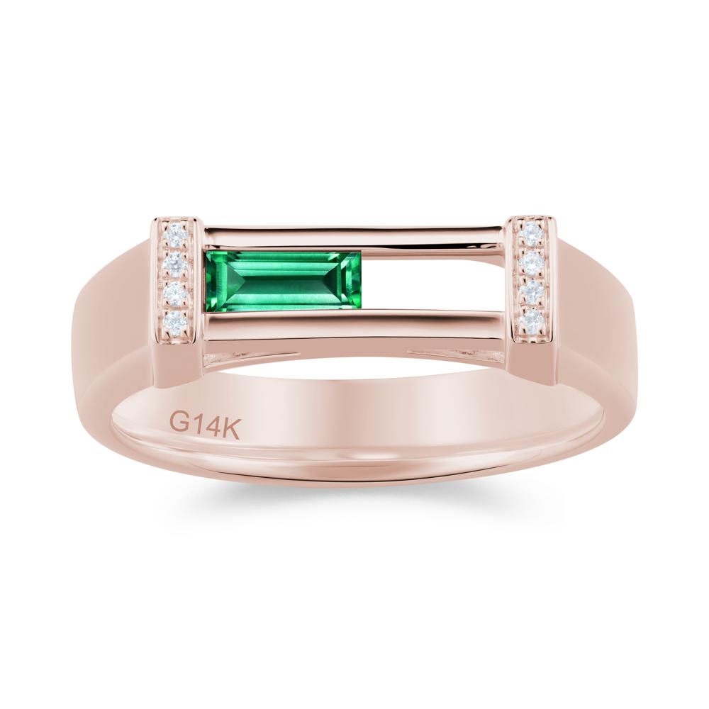 Movable Baguette Cut Petite Alexandrite Ring - LUO Jewelry #gemstone_Emerald