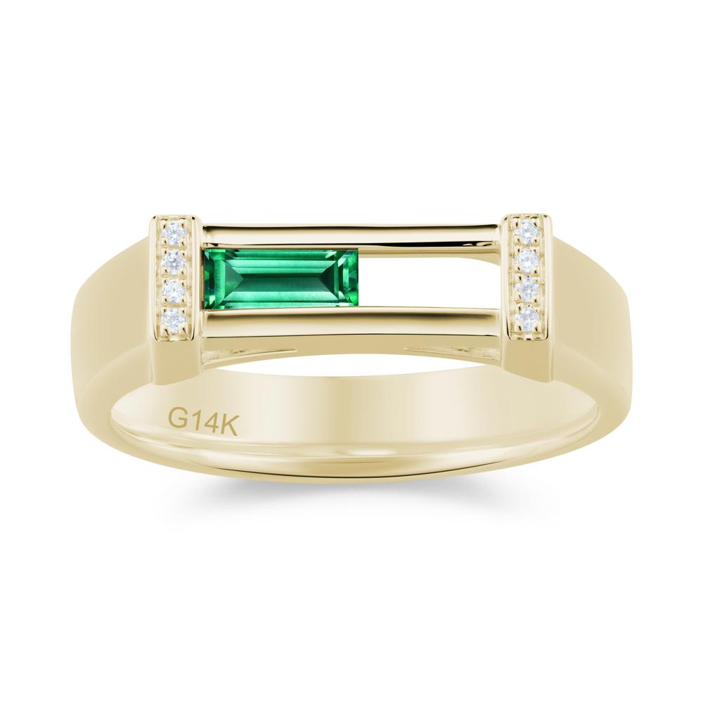 Movable Baguette Cut Petite Alexandrite Ring - LUO Jewelry #gemstone_Emerald