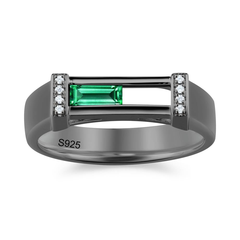 Movable Baguette Cut Petite Alexandrite Ring - LUO Jewelry #gemstone_Emerald