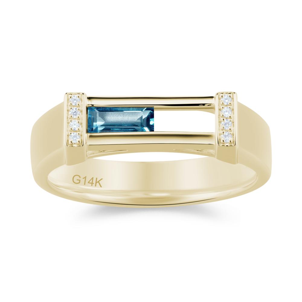 Movable Baguette Cut Petite Alexandrite Ring - LUO Jewelry #gemstone_London Blue Topaz