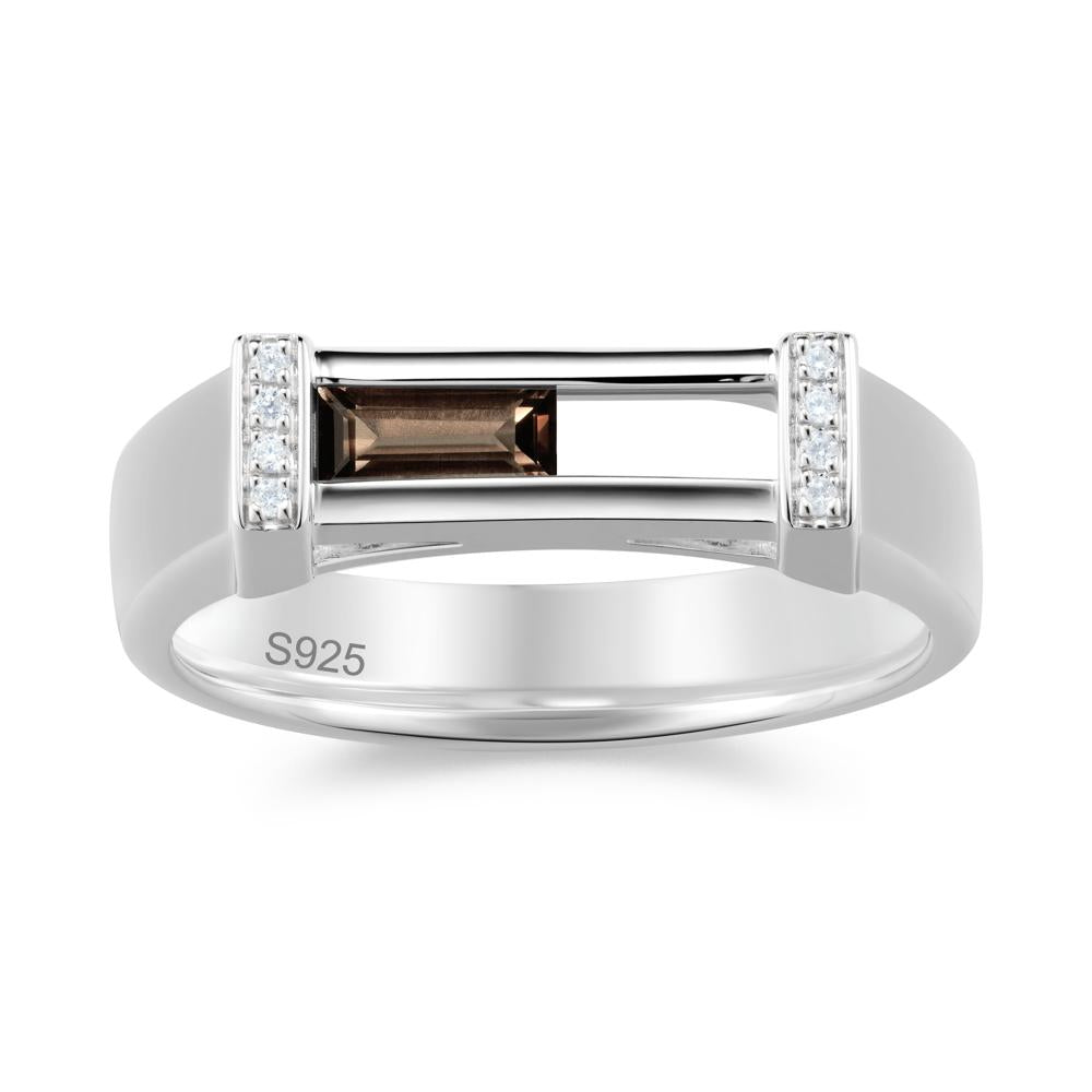 Movable Baguette Cut Petite Alexandrite Ring - LUO Jewelry #gemstone_Smoky Quartz