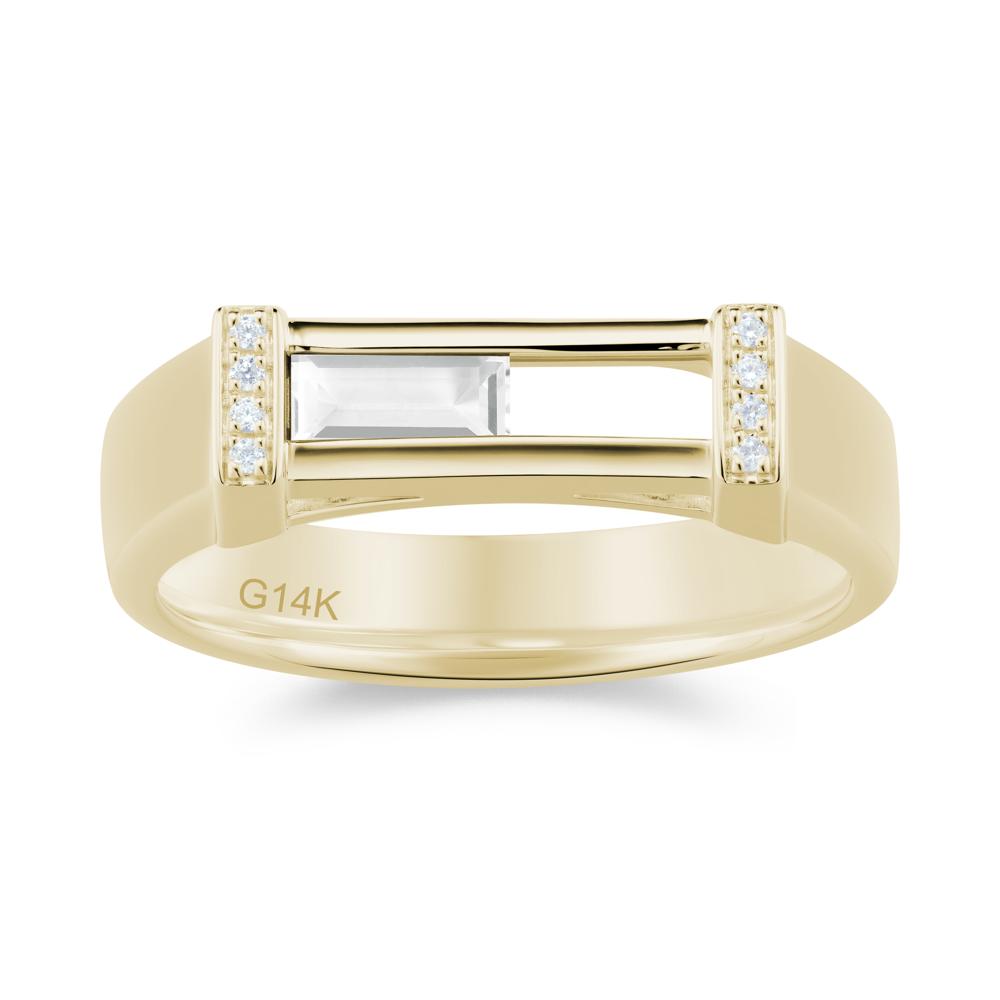 Movable Baguette Cut Petite Alexandrite Ring - LUO Jewelry #gemstone_White Topaz
