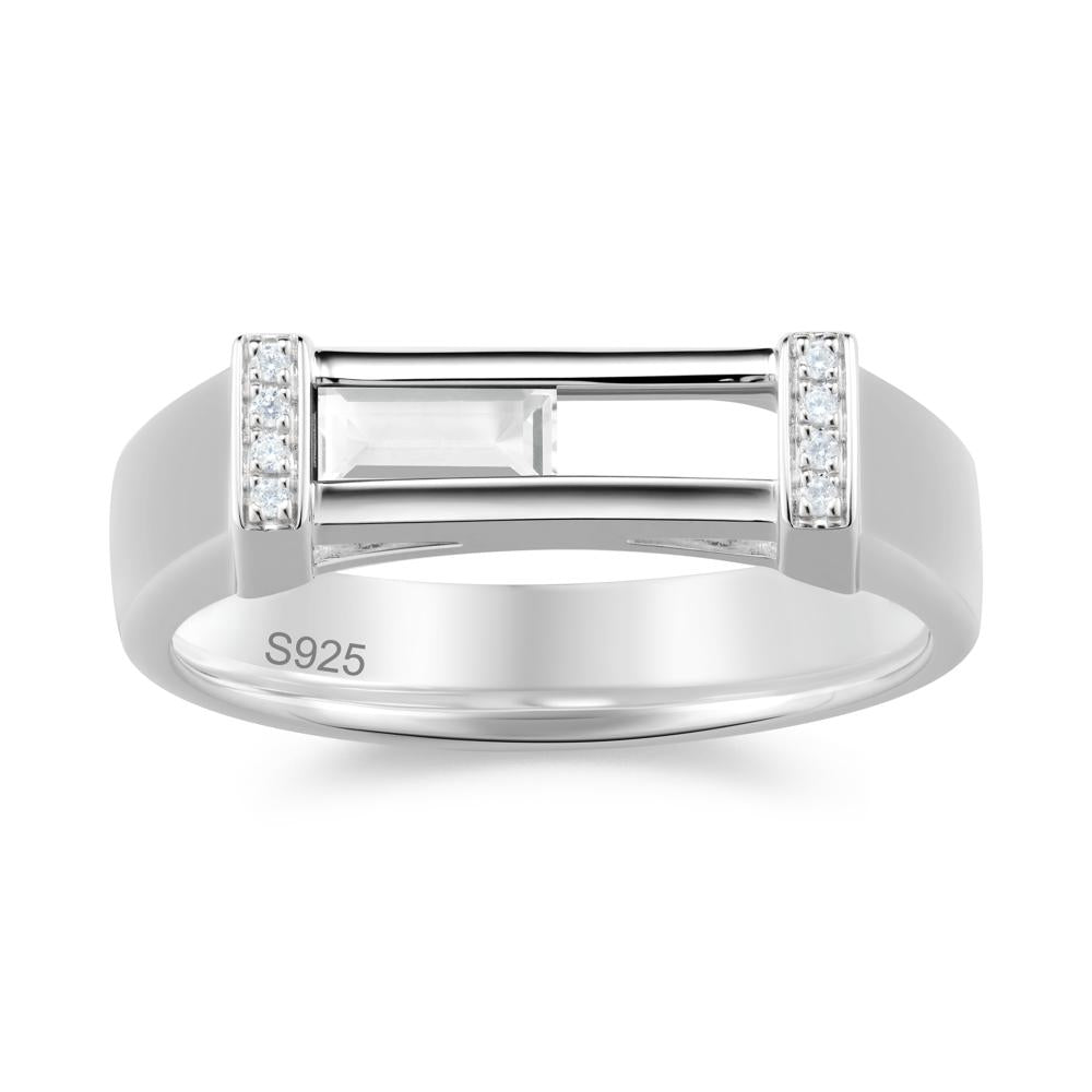 Movable Baguette Cut Petite Alexandrite Ring - LUO Jewelry #gemstone_White Topaz