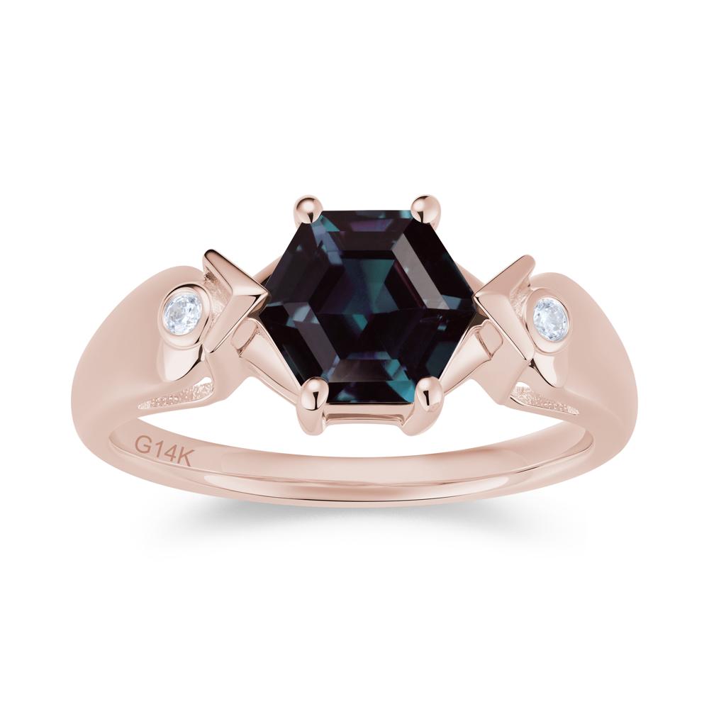 Hexagon Cut Alexandrite Art Deco Ring - LUO Jewelry #gemstone_Alexandrite