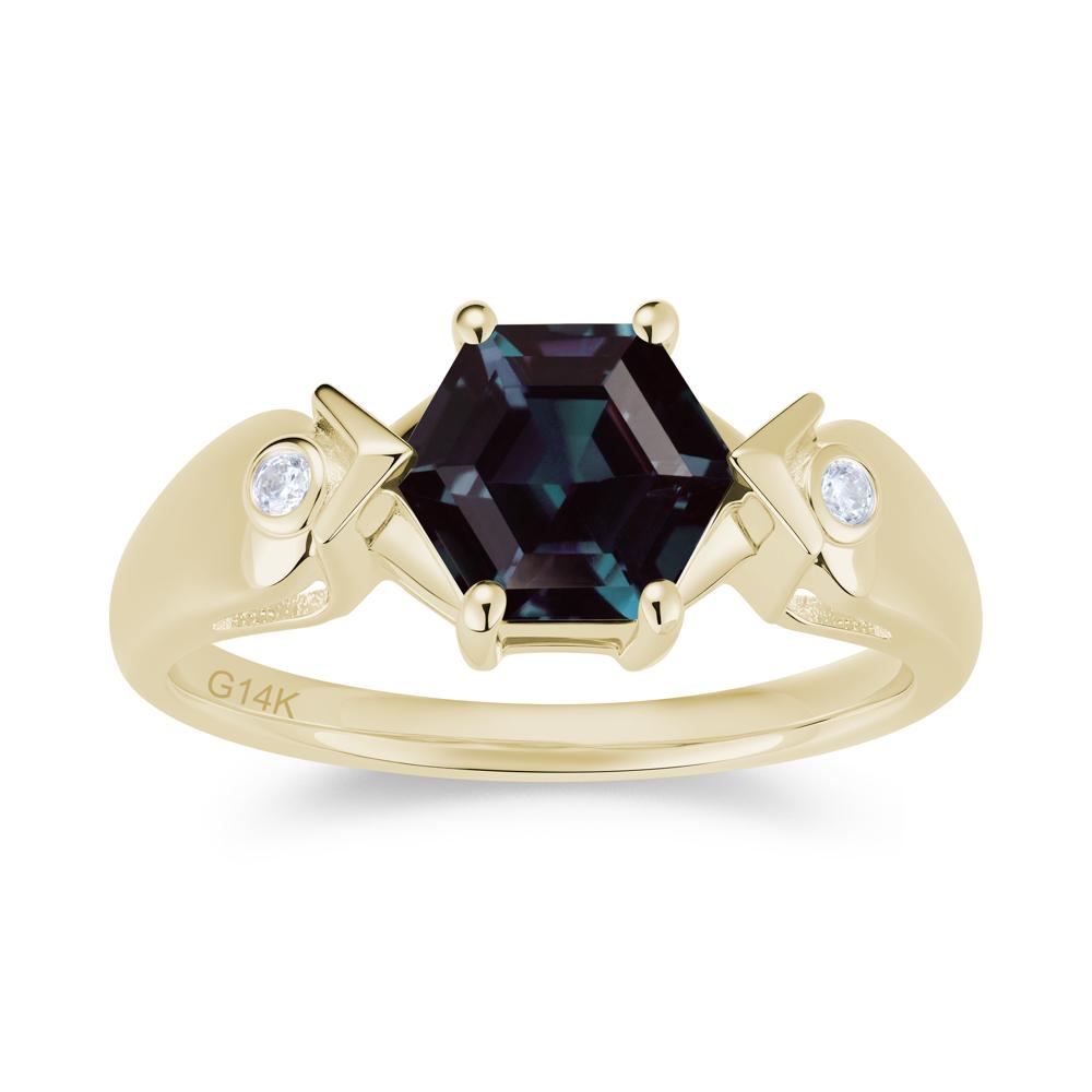 Hexagon Cut Alexandrite Art Deco Ring - LUO Jewelry #gemstone_Alexandrite