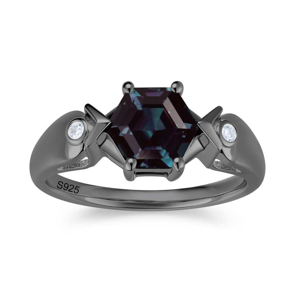 Hexagon Cut Alexandrite Art Deco Ring - LUO Jewelry #gemstone_Alexandrite