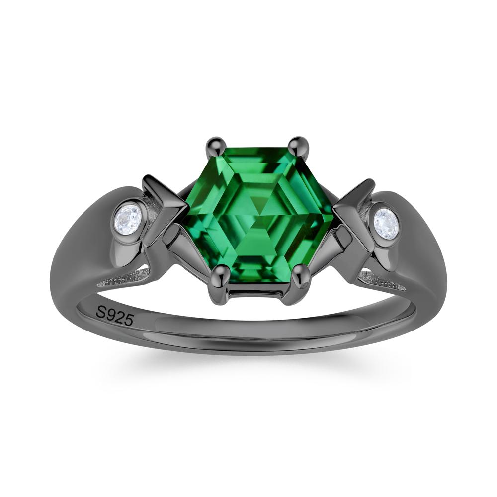 Hexagon Cut Alexandrite Art Deco Ring - LUO Jewelry #gemstone_Emerald