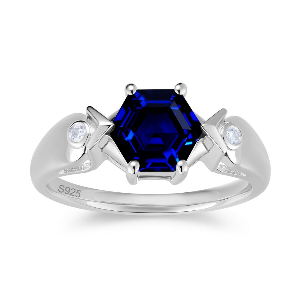 Hexagon Cut Alexandrite Art Deco Ring - LUO Jewelry #gemstone_Sapphire
