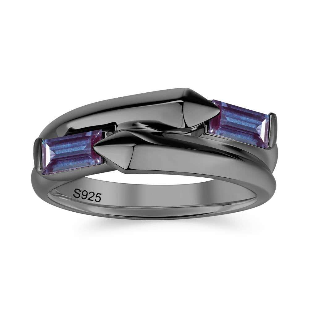 Toi Et Moi Bypass East West Garnet Ring - LUO Jewelry #gemstone_Alexandrite