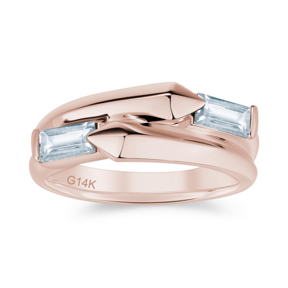 Toi Et Moi Bypass East West Garnet Ring - LUO Jewelry #gemstone_Aquamarine