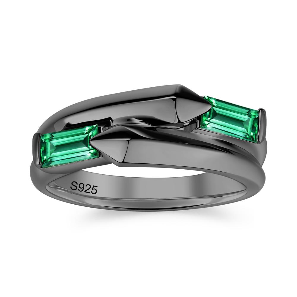 Toi Et Moi Bypass East West Garnet Ring - LUO Jewelry #gemstone_Emerald