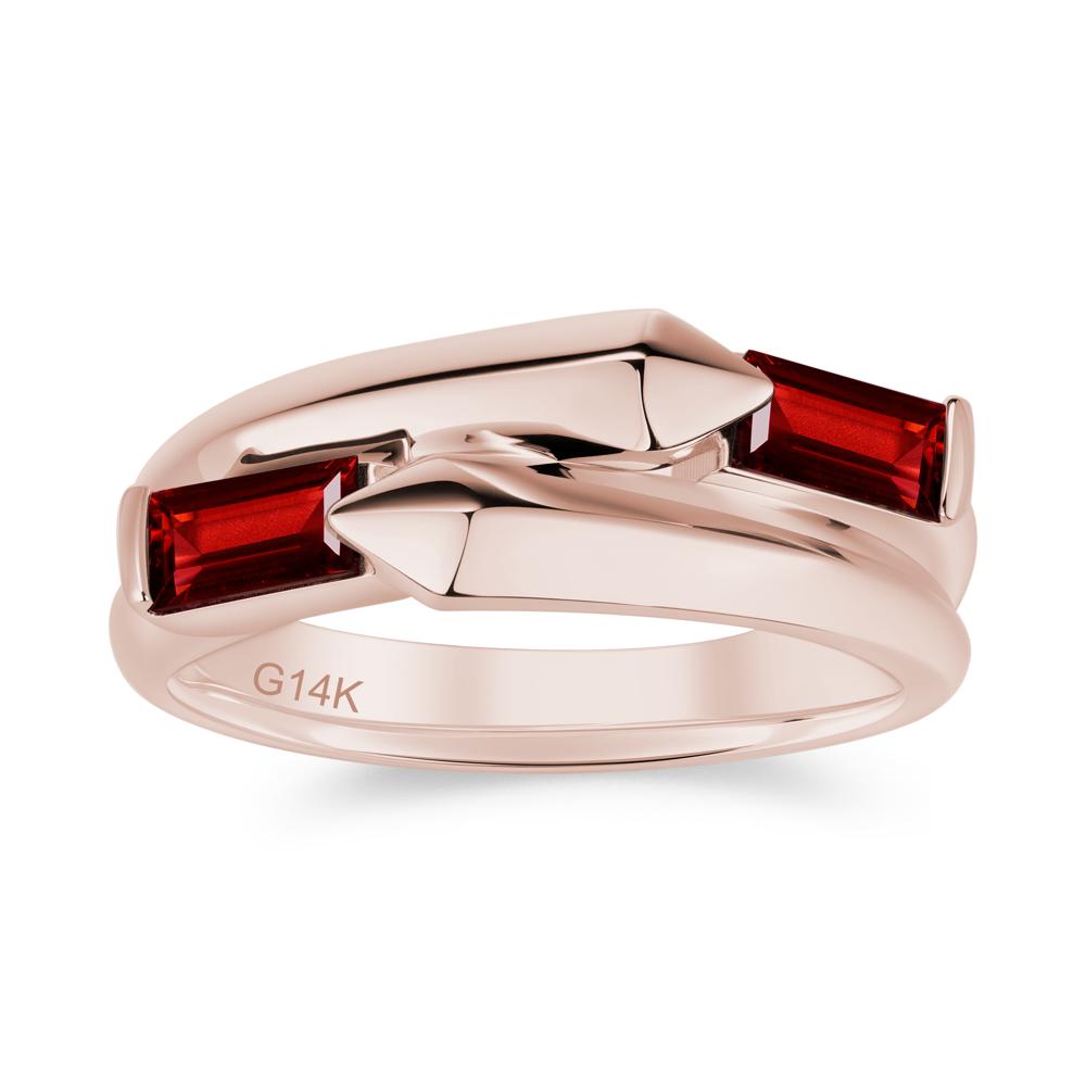 Toi Et Moi Bypass East West Garnet Ring - LUO Jewelry #gemstone_Garnet