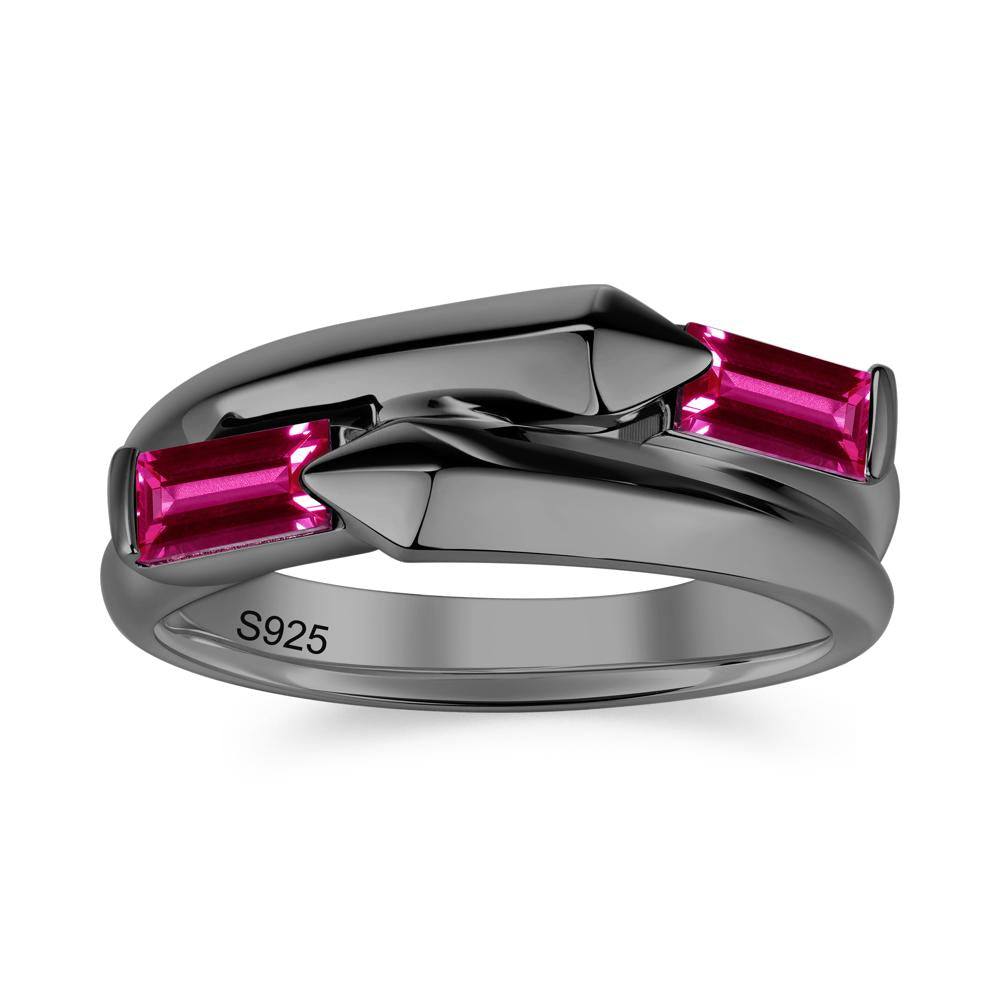 Toi Et Moi Bypass East West Garnet Ring - LUO Jewelry #gemstone_Ruby