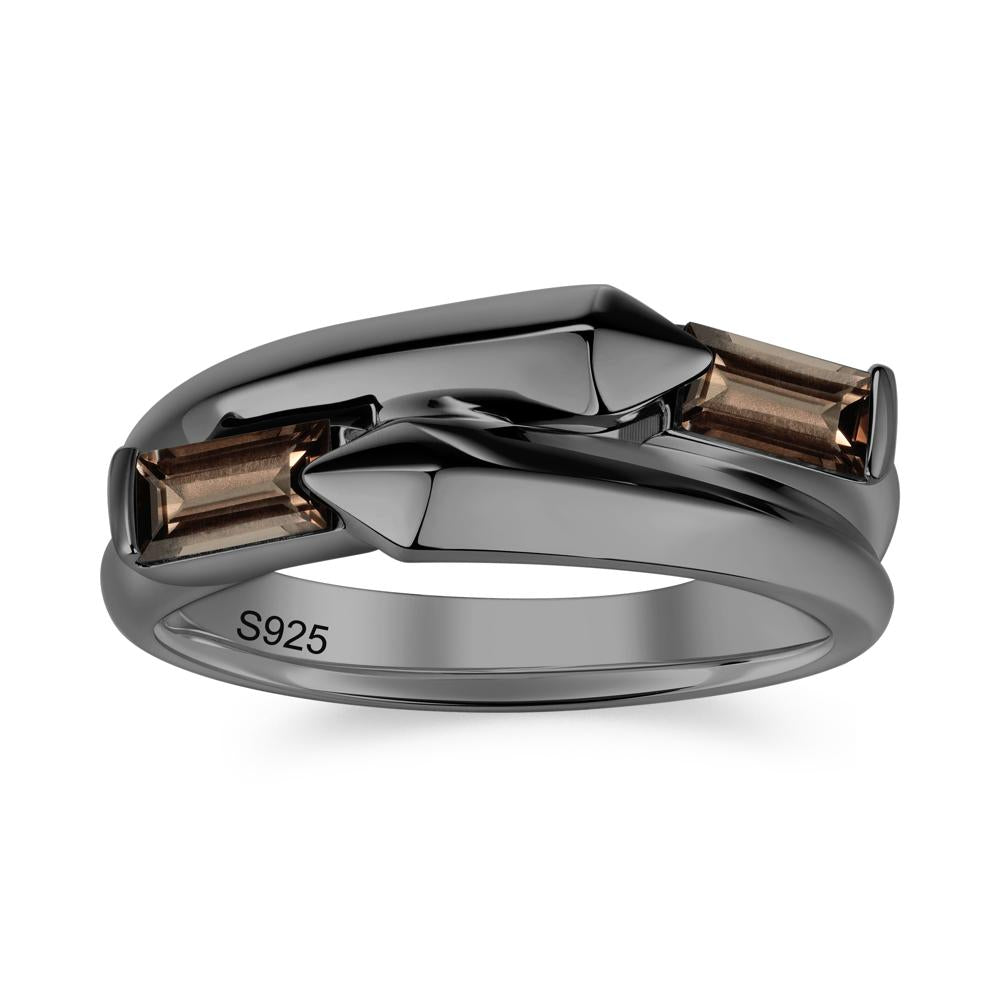 Toi Et Moi Bypass East West Garnet Ring - LUO Jewelry #gemstone_Smoky Quartz