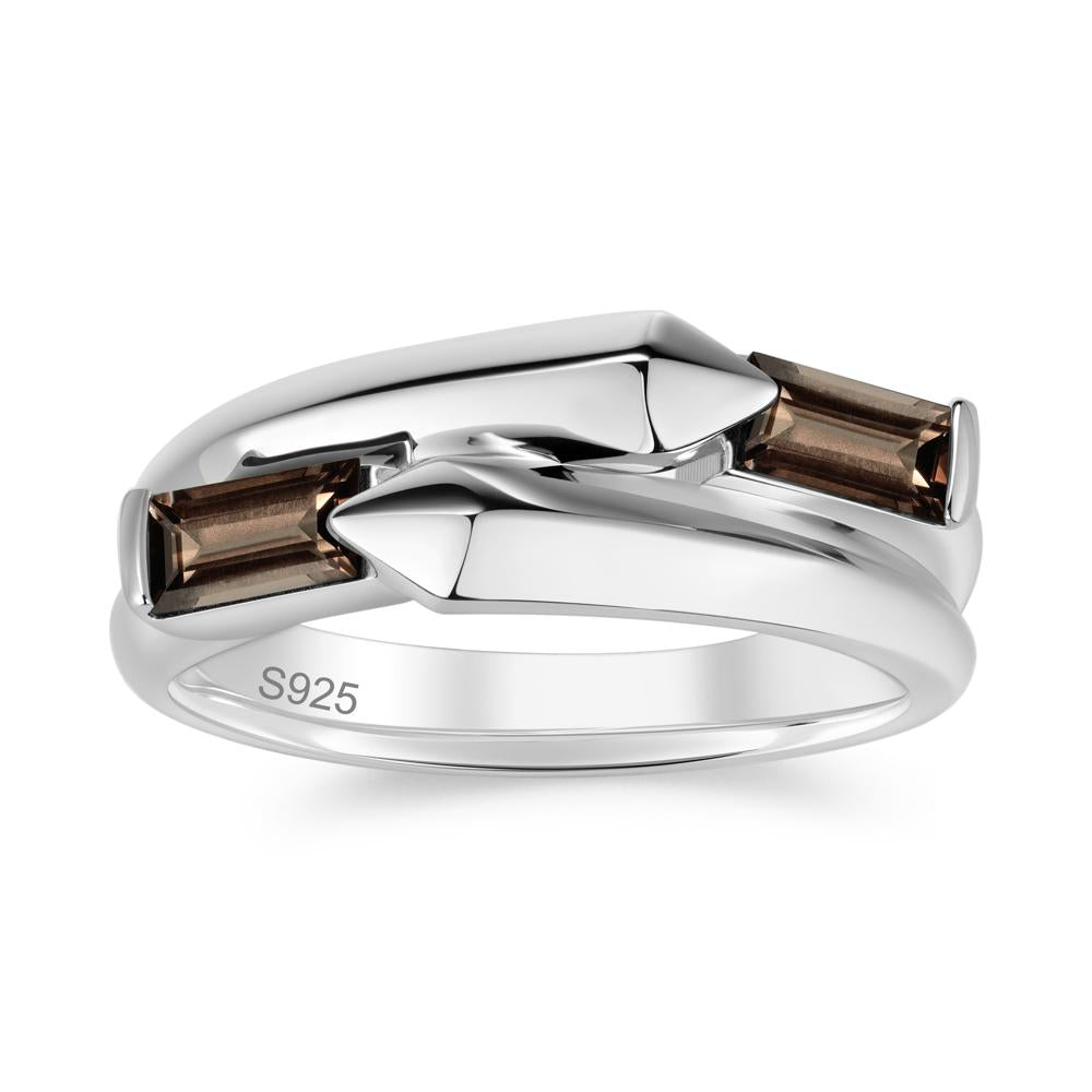 Toi Et Moi Bypass East West Garnet Ring - LUO Jewelry #gemstone_Smoky Quartz