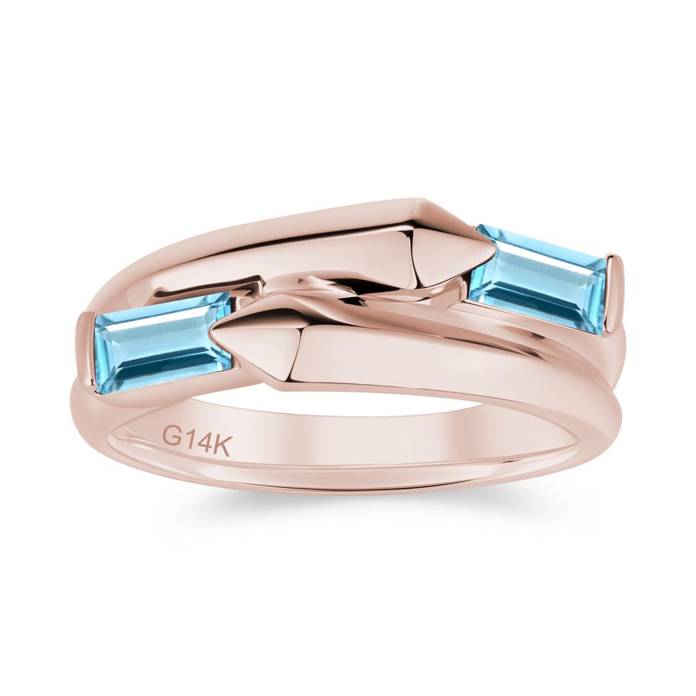 Toi Et Moi Bypass East West Garnet Ring - LUO Jewelry #gemstone_Swiss Blue Topaz