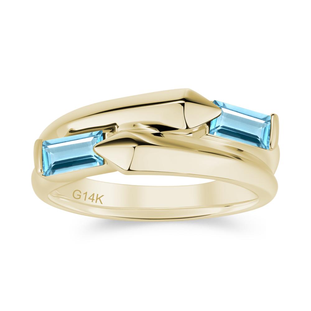 Toi Et Moi Bypass East West Garnet Ring - LUO Jewelry #gemstone_Swiss Blue Topaz