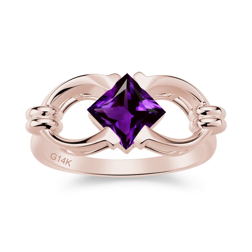 Solitaire Garnet Horseshoe Split Ring - LUO Jewelry #gemstone_Amethyst
