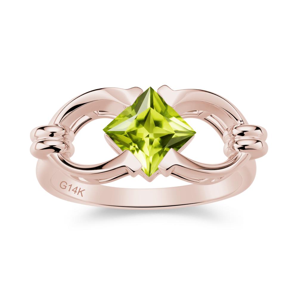 Solitaire Garnet Horseshoe Split Ring - LUO Jewelry #gemstone_Peridot