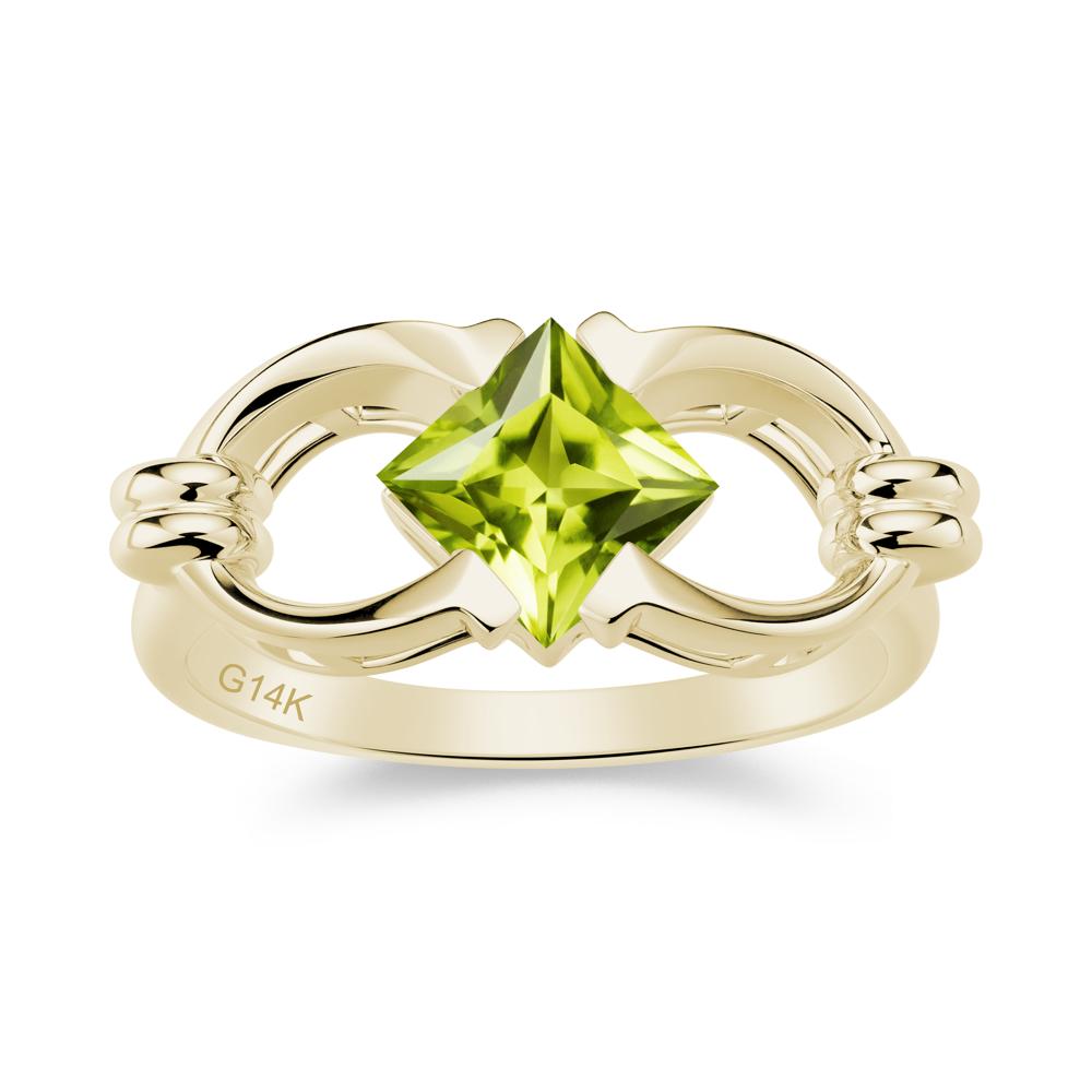 Solitaire Garnet Horseshoe Split Ring - LUO Jewelry #gemstone_Peridot