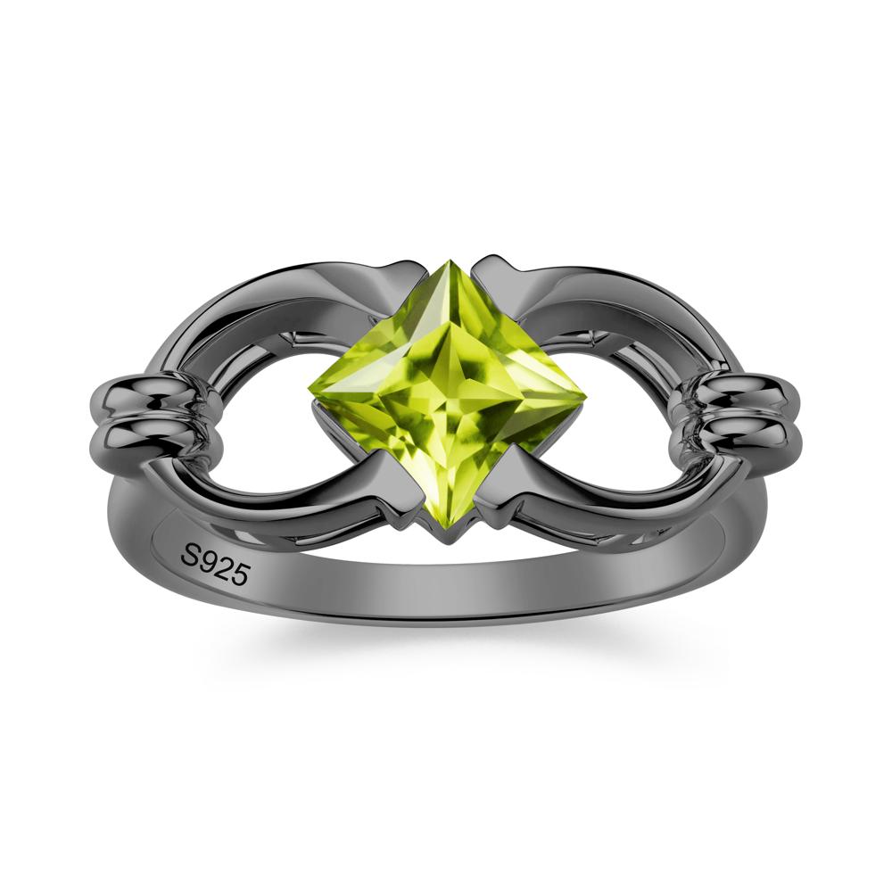 Solitaire Garnet Horseshoe Split Ring - LUO Jewelry #gemstone_Peridot